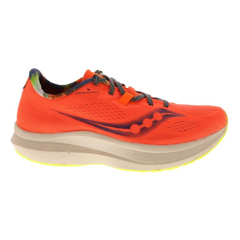 Saucony Men's Bright Orange Athletic Running Shoes with Neon Yellow Accents